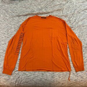 Ksubi Orange Machine Hazard Long Sleeve T-Shirt Large